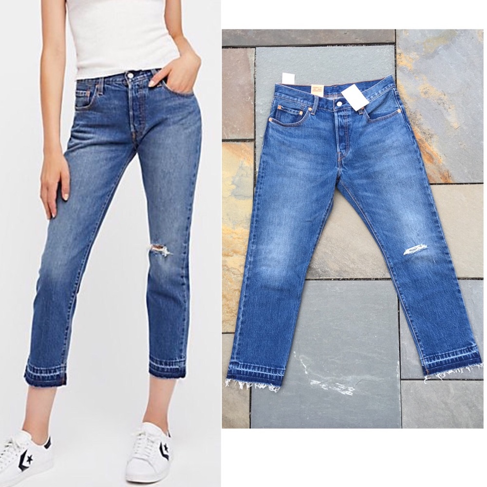 Levi’s 501 Stretch Straight Fit Cropped Jeans 28